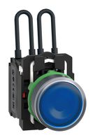 SCHNEIDER ELECTRIC XB5AW26B5 LED Panel Mount Indicator, Round, Push-to-Test, Screw Clamp, Blue, 24 V, 22.5 mm, 18 mA