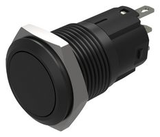 EAO 82-4951.1000 Vandal Resistant Switch, 82 Series, 16 mm, SPDT, Momentary, Round Flush, Black