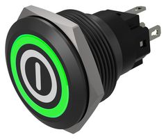 EAO 82-6951.11A4.B001 Vandal Resistant Switch, 82 Series, 22 mm, SPDT, Momentary, Round Flush, Black