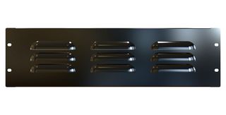 HAMMOND PVLK19014BK1 Louvered Vented Panel, Rack, Black, Steel, 8U, 19" W x 13.97" H