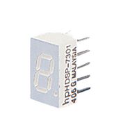 BROADCOM HDSP-A151 7 Segment LED Display, Red, 20 mA, 1.8 V, 14 mcd, 1, 7.6 mm