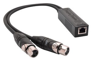 AMPHENOL AUDIO RJD2203-0050 Audio / Video Cable Assembly, XLR 3 Position Jack (2), RJ45 Jack, 19.7 ", 500 mm, Black