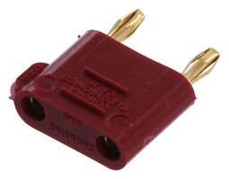 POMONA 2035-2 Double Miniature Banana Plug W/ Shorting Bar, 5A, Red