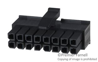 AMP - TE CONNECTIVITY 1-794617-6 Connector Housing, Micro MATE-N-LOK Series, Receptacle, 16 Positions, 3 mm