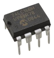 MICROCHIP 24LC16BH-I/P EEPROM, 16 Kbit, 8 BLK (256 x 8bit), I2C, 400 kHz, DIP, 8 Pins