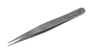 AVEN 18036-CS Tweezers, Heavy Duty, Style 00D, Straight/Flat, 120mm Overall Length, Carbon Steel
