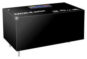 RECOM POWER RAC20-24SN AC/DC PCB Mount Power Supply (PSU), 1 Output, 20 W, 24 V, 833 mA