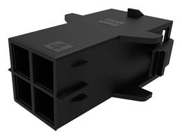 MOLEX 105411-1104 Connector Housing, Black, Mega-Fit 105411 Series, Plug, 4 Positions, 5.7 mm