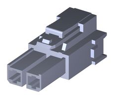 MOLEX 200456-1212 Connector Housing, Black, Mega-Fit 200456 Series, Receptacle, 2 Positions, 5.7 mm