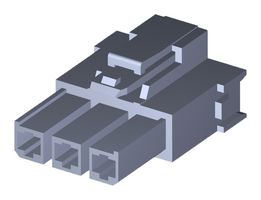 MOLEX 200456-1213 Connector Housing, Black, Mega-Fit 200456 Series, Receptacle, 3 Positions, 5.7 mm