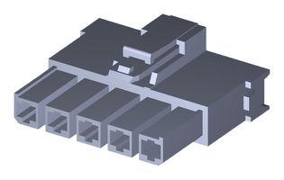 MOLEX 200456-1215 Connector Housing, Black, Mega-Fit 200456 Series, Receptacle, 5 Positions, 5.7 mm