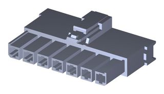 MOLEX 200456-1217 Connector Housing, Black, Mega-Fit 200456 Series, Receptacle, 7 Positions, 5.7 mm