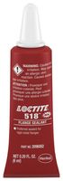 LOCTITE 518 6ML Sealant, Anaerobic, Ceramics/Concrete/Glass/Metal/Plastic/Rubber/Wood, Tube, Red, 6ml