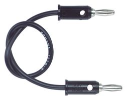 POMONA 1440-12-0 Banana Test Lead, 4mm Stackable Banana Plug, 4mm Stackable Banana Plug, 12 ", 305 mm, Black, 15 A