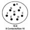 ITT CANNON KPT06E16-8P