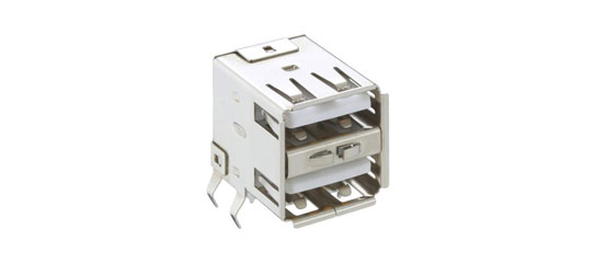 USB 2.0 chassis socket type A; PCBs ground contact at front