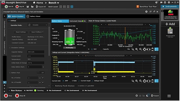 Figure 3: Battery emulation using BV9210B / 11B software