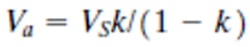 Where k is the duty cycle and is given by