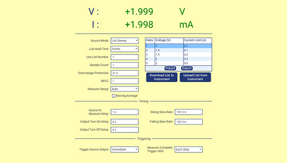KickStart power supply list sweep