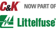 C&K Switches is now part of Littelfuse, Inc.  logo