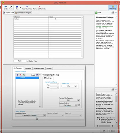 Configuring DAQ Analog Channels